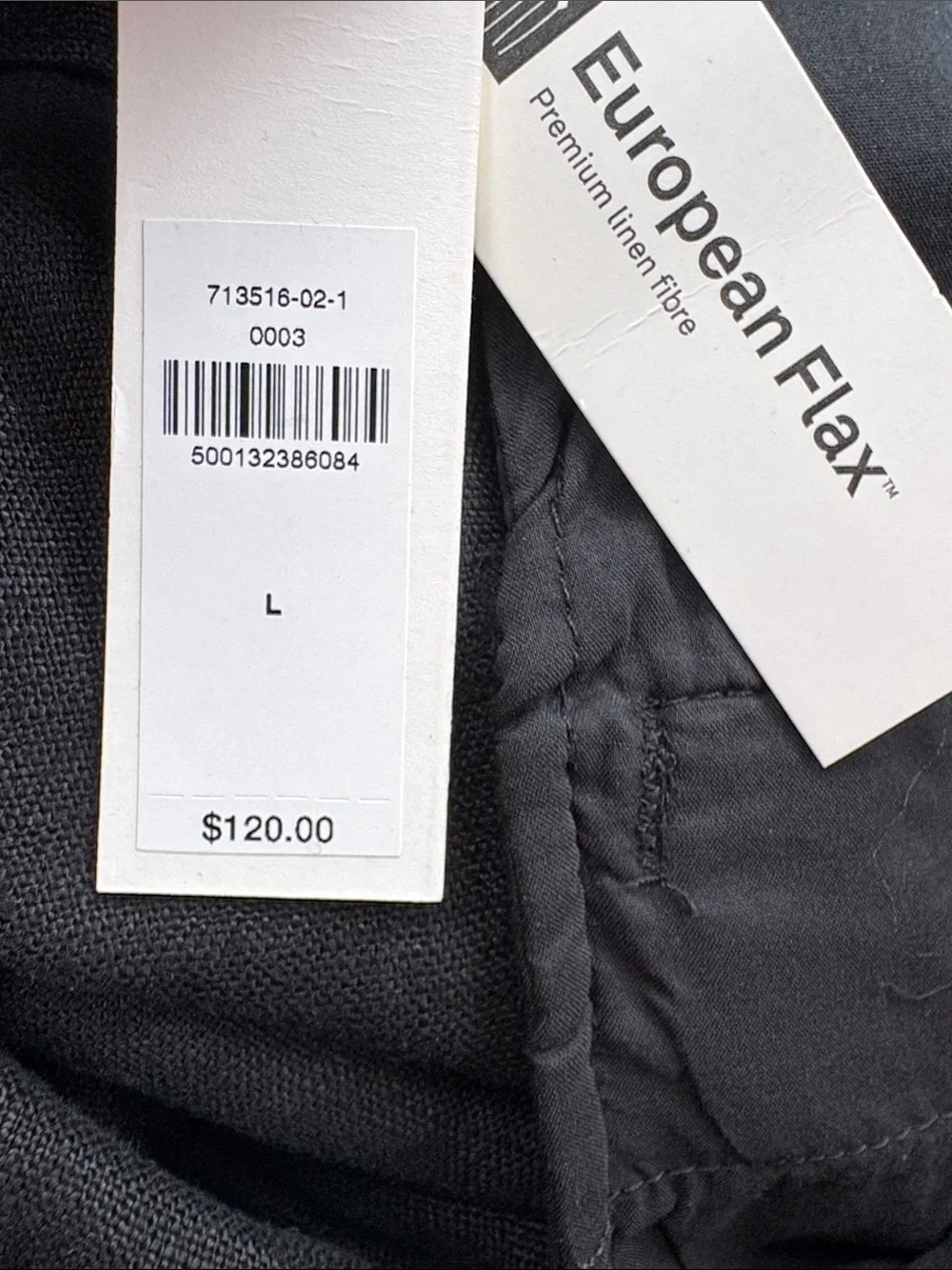 NWT Banana Republic The Everyday Wide Leg Linen Black Pant Size Large